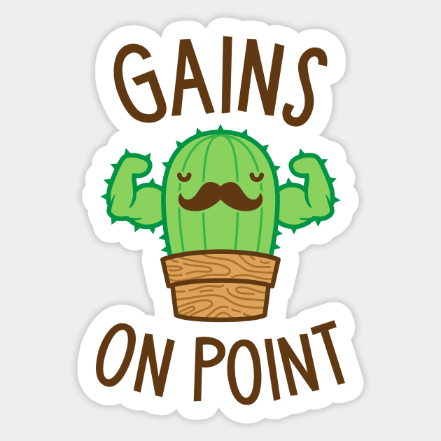 Gains On Point (Cactus Pun) Sticker by brogressproject